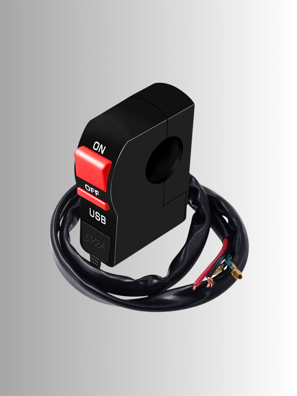 MOTOSİKLET SİS FARI AÇ KAPA DÜĞMESİ KIRMIZI BUTONU - GİDONA TAKILABİLİR USB ŞARJ DESTEKLİ-GİRİŞLİ