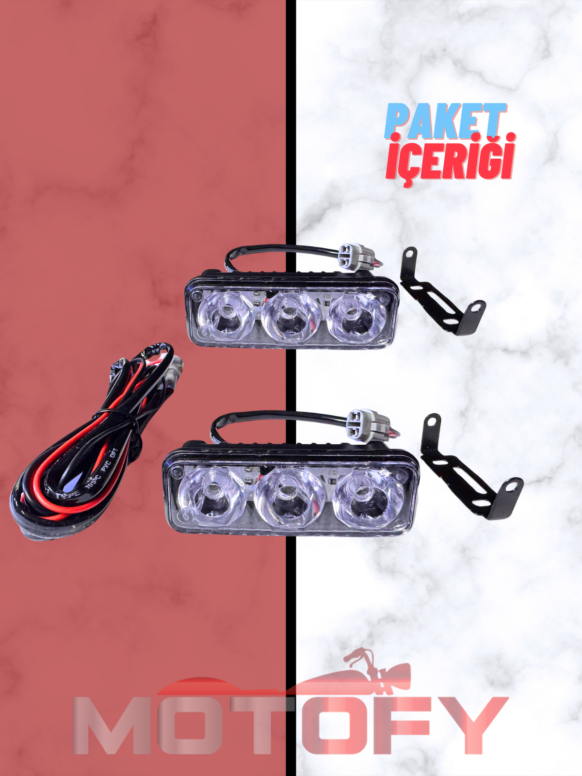 POWER LED 3LÜ GÜNDÜZ LEDİ - SİS FARI TAKIMI ULTRA PARLAK TESİSAT DAHİL SOKETLİ PREMİUM MODEL