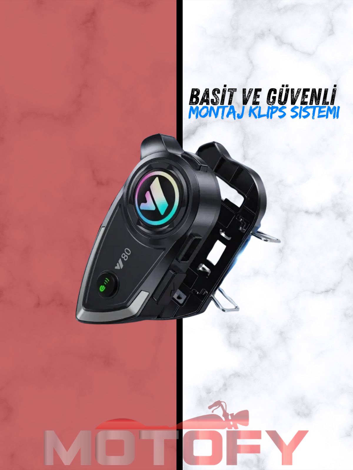Y80 Kablosuz Bluetooth Motosiklet Kask Kulaklık Intercom Kaliteli Hoparlör ve Mikrofon
