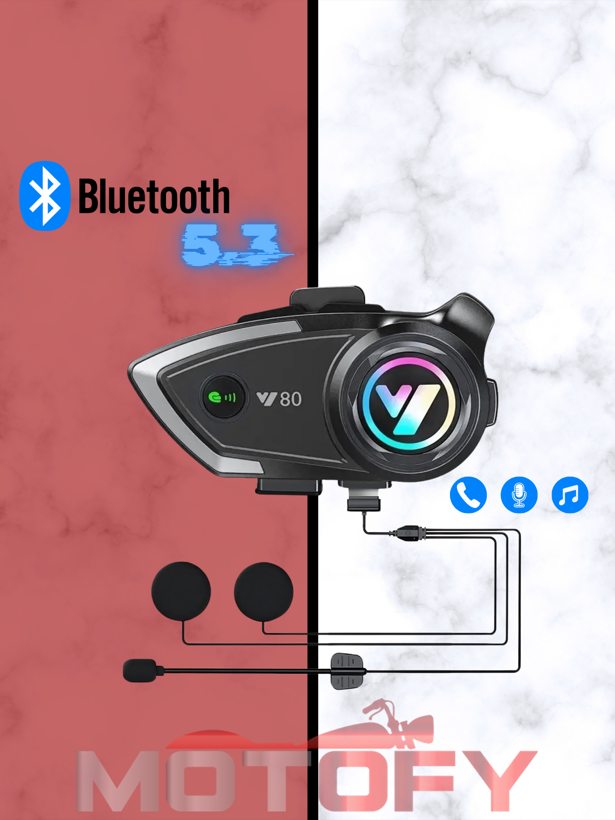 Y80 Kablosuz Bluetooth Motosiklet Kask Kulaklık Intercom Kaliteli Hoparlör ve Mikrofon