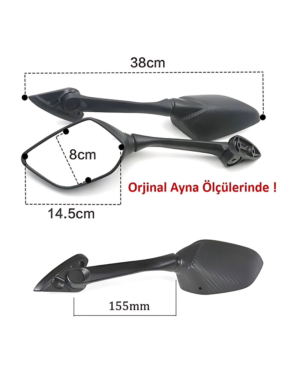 YAMAHA R25 2014 - 2018 KATLANIR AYNA TAKIMI KARBON STANDART BOY