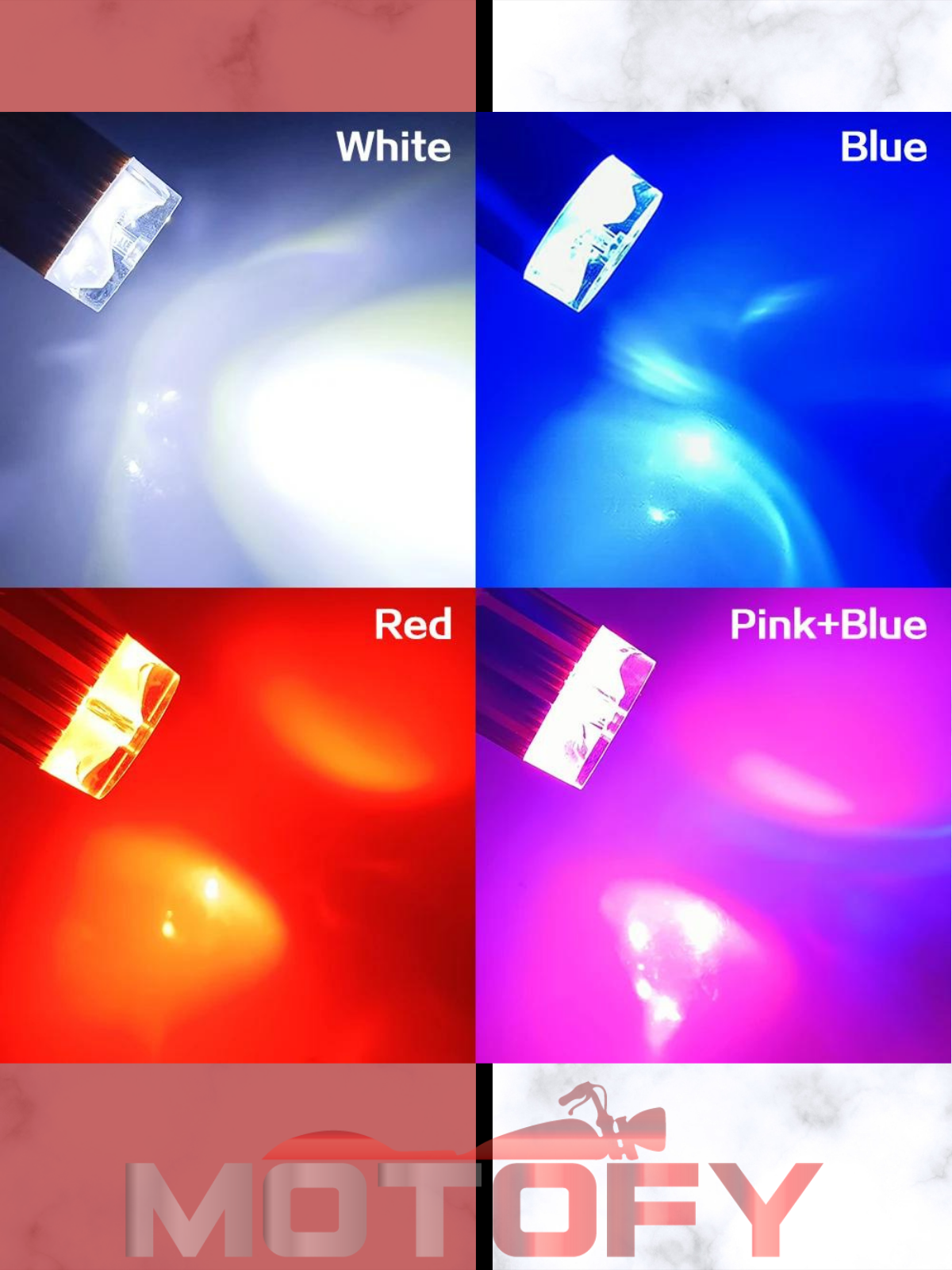 Yeni Nesil Motosiklet Far Ampülü Mavi Kırmızı Ambiyans Modlu Çakarlı Bosch Tip Duylu Led Ampül