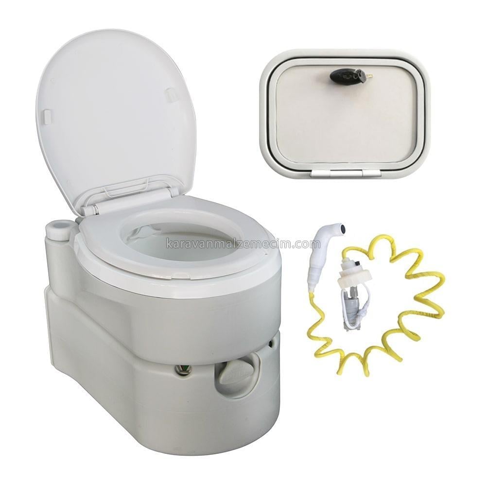 Porvaletti Lüks Kasetli Karavan Tuvalet 22L + Servis Kapağı