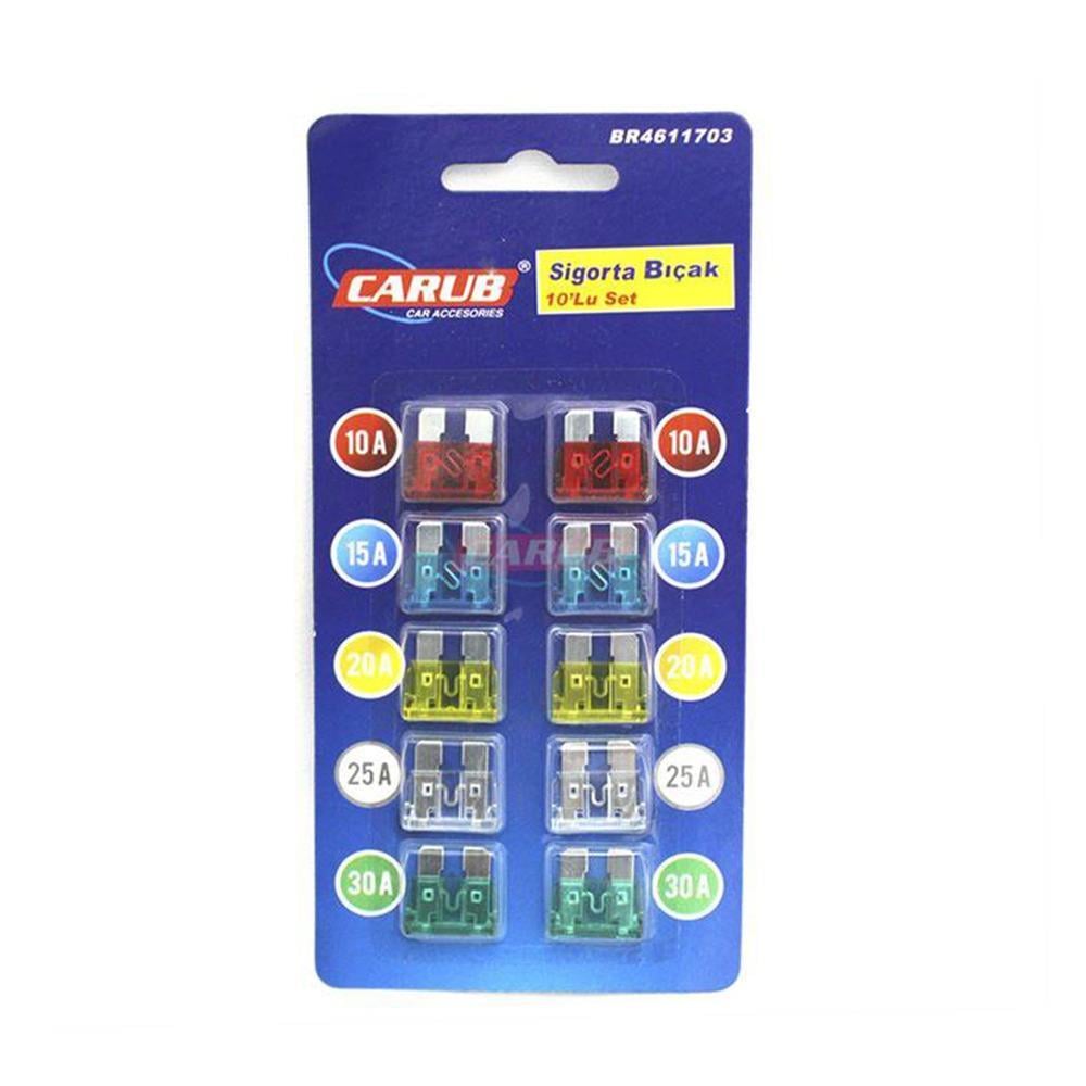 Carub Standart Bıçak Sigorta Seti Karışık 10'lu Set - Karavan Malzemeleri, Karavan EkipmanlarıSigortalar & Sigorta KutularıCarubCarub Standart Bıçak Sigorta Seti Karışık 10'lu Set