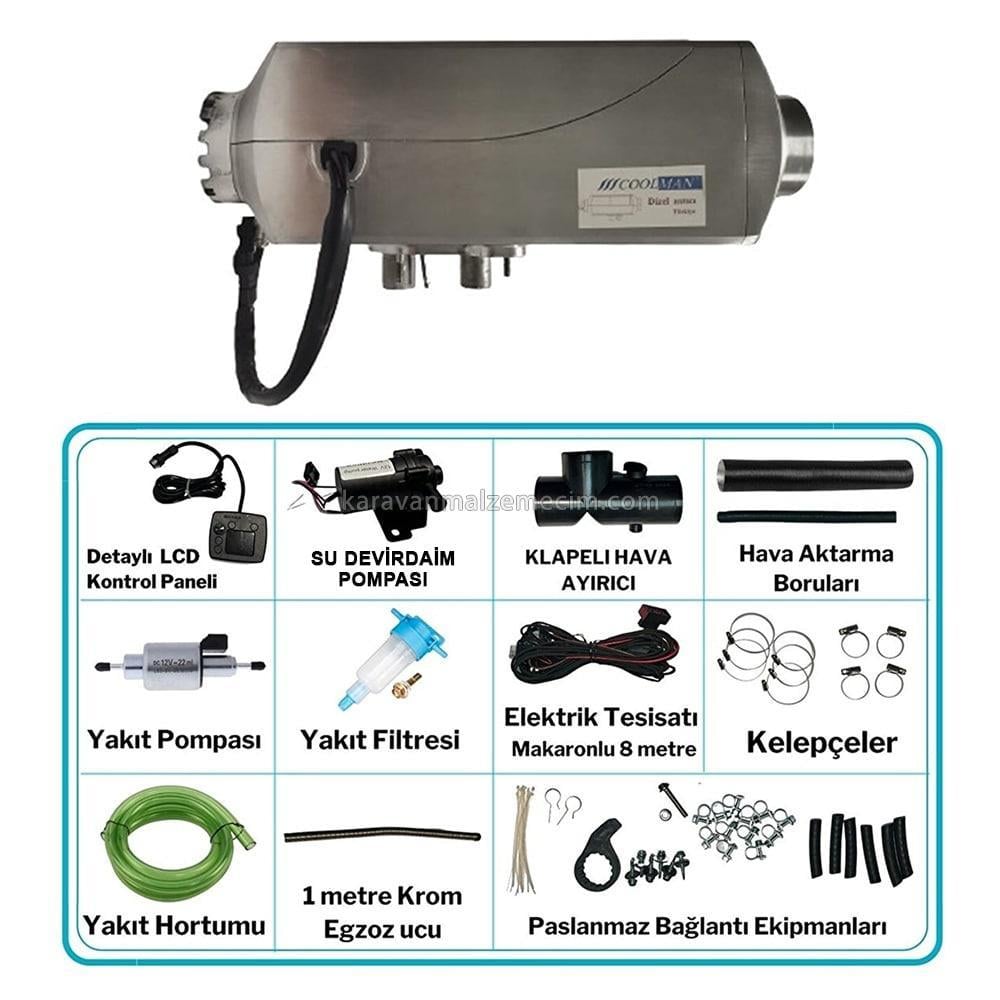 Coolman Mega 7kw Su Isıtabilen Webasto Tipi Ortam ve Su Isıtıcı