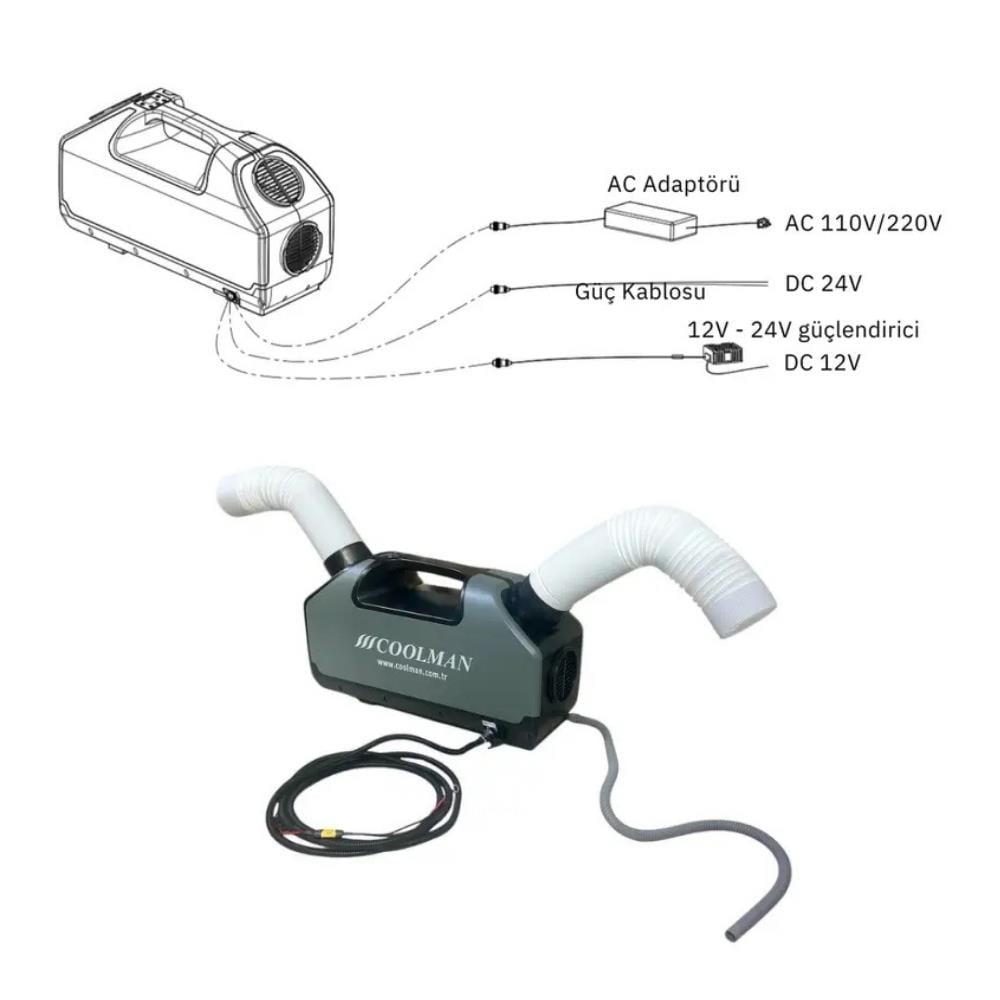 Coolman Taşınabilir Portatif Klima 700w - 24v - Karavan Malzemeleri, Karavan EkipmanlarıTavan KlimalarıCoolmanCoolman Taşınabilir Portatif Klima 700w - 24v