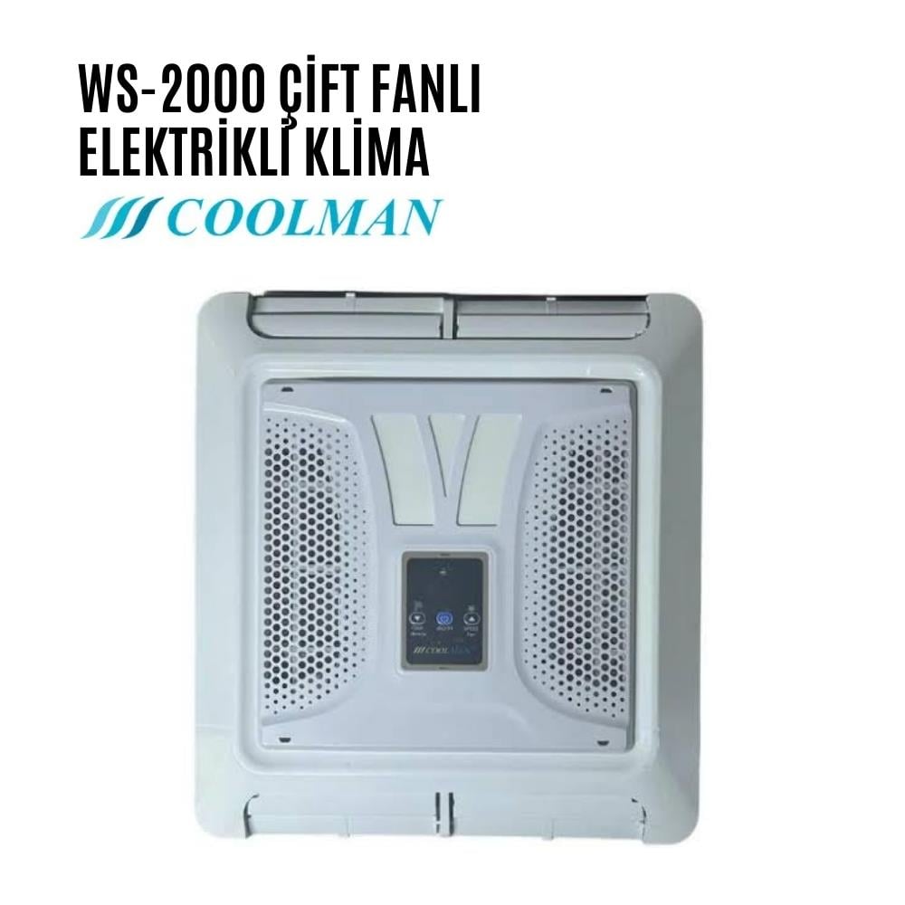 Coolman WS-2000 Karavan Elektrikli Tavan Kliması Çift Fanlı - 12v - Karavan Malzemeleri, Karavan EkipmanlarıTavan KlimalarıCoolmanCoolman WS-2000 Karavan Elektrikli Tavan Kliması Çift Fanlı - 12v