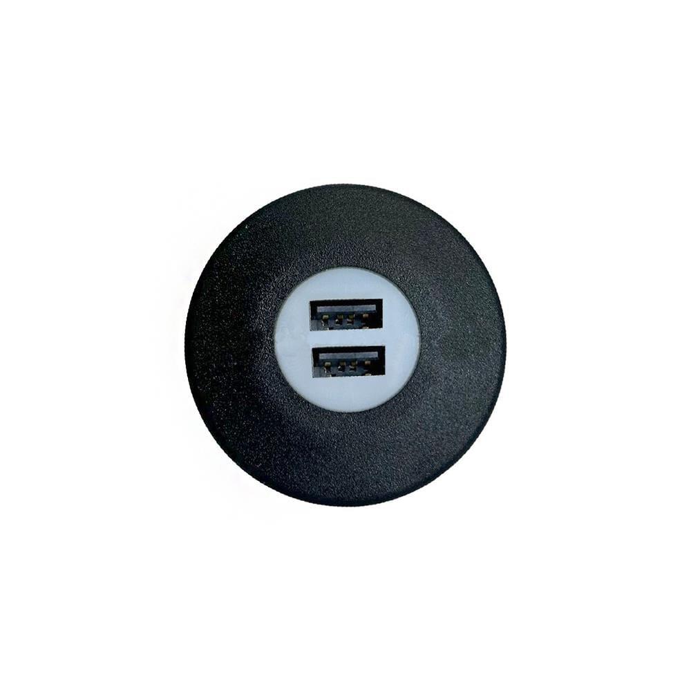 USB Girişi İkili Şarj Cihazı 2.4Ah Siyah Kasa - Led Işık