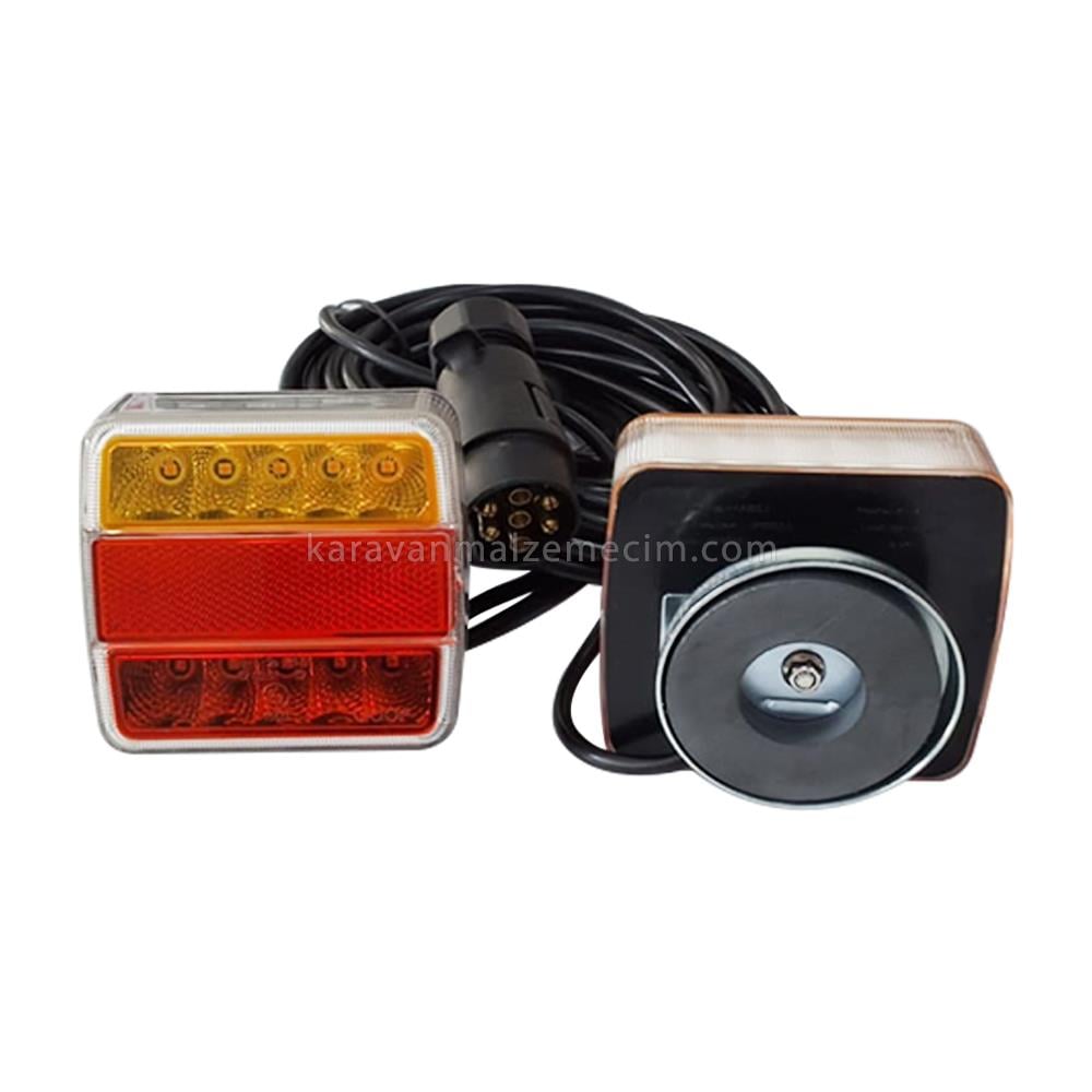 Led Römork Stop Lambası 7 Pin Set Mıknatıslı 7,5m - 12v