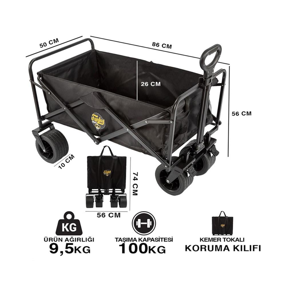 Funky Chairs Katlanır Araba Vagon Kamp & Plaj Arabası​​​​​​​ - Karavan Malzemeleri, Karavan EkipmanlarıKamp SandalyeleriFunky ChairsFunky Chairs Katlanır Araba Vagon Kamp & Plaj Arabası