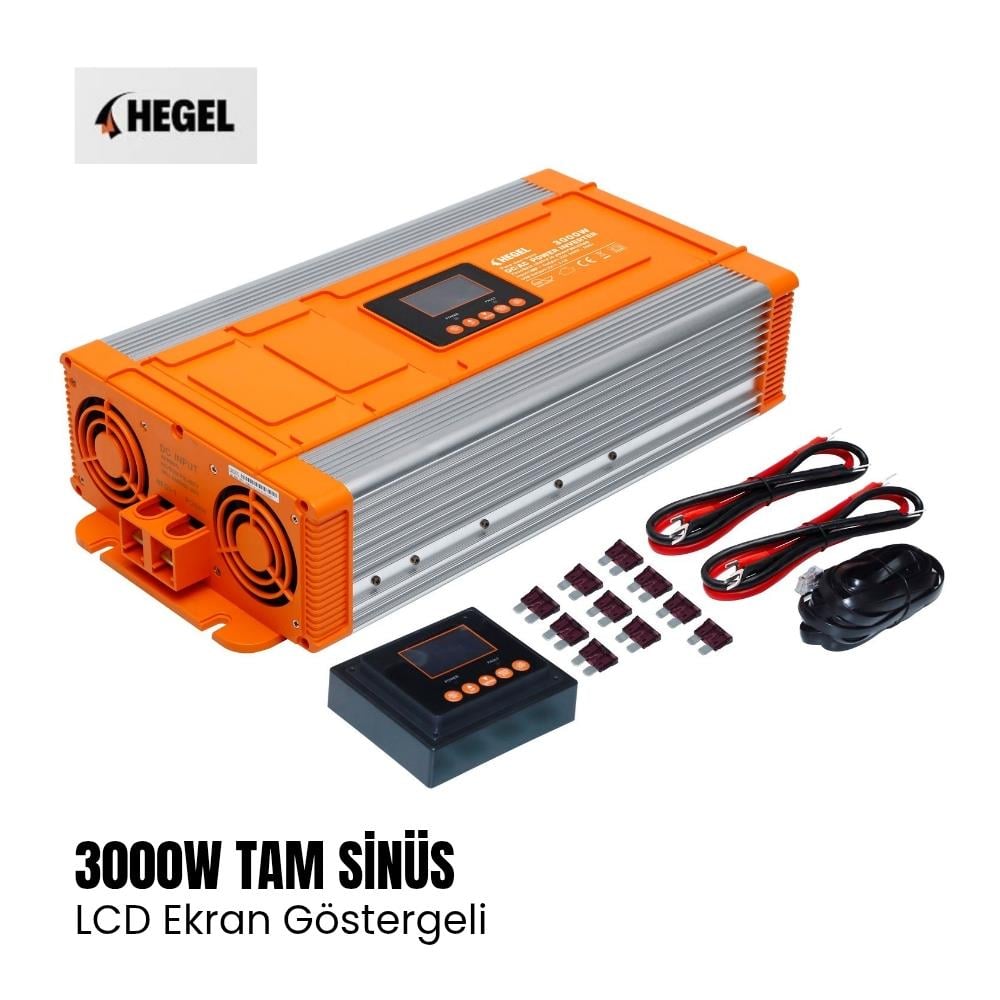 Hegel Tam Sinüs Inverter 3000w LCD Göstergeli - 12v - Karavan Malzemeleri, Karavan EkipmanlarıTam Sinüs InverterlerHegelHegel Tam Sinüs Inverter 3000w LCD Göstergeli - 12v