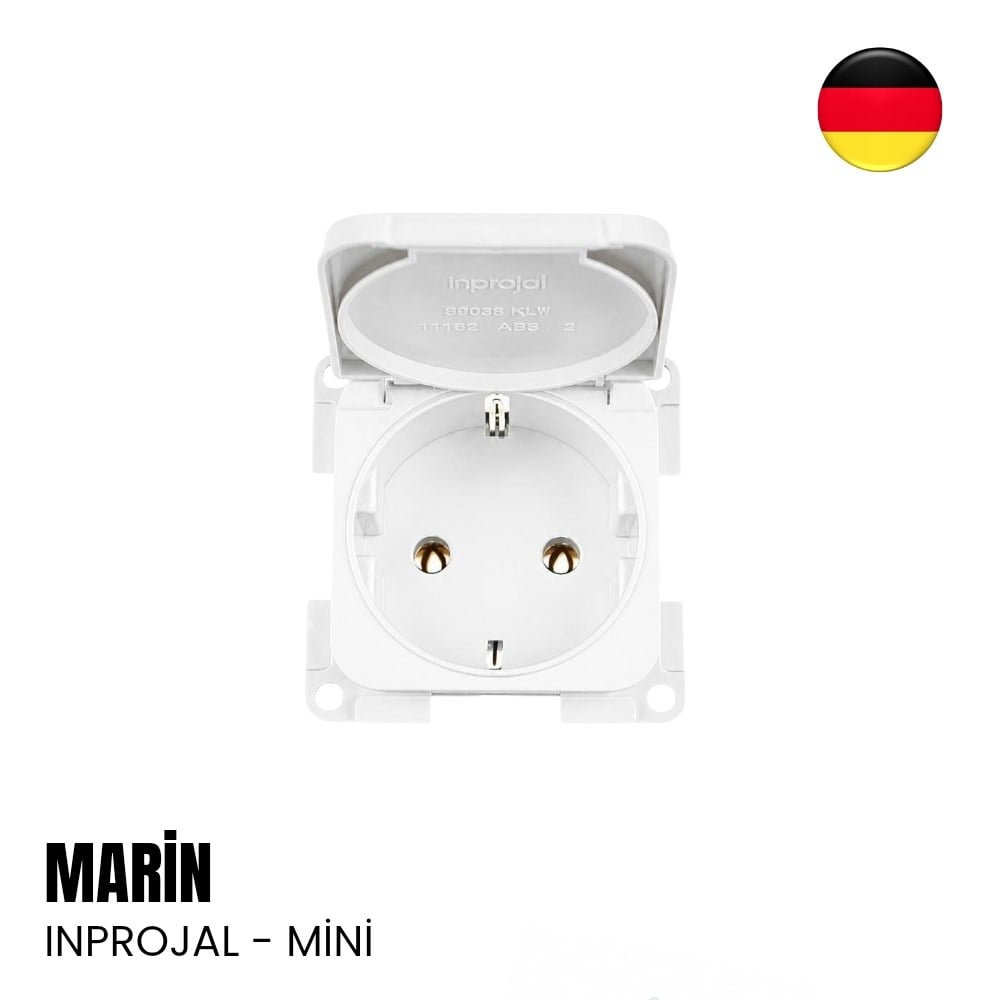 Inprojal Marin Kapaklı Priz - Mini (Tekne, Yat, Karavan) - Beyaz - Tekne & Yat Malzemeleri, Tekne ve Yat AksesuarlarıAnahtar, Priz, SöketInprojalInprojal Marin Kapaklı Priz - Mini (Tekne, Yat, Karavan) - Beyaz
