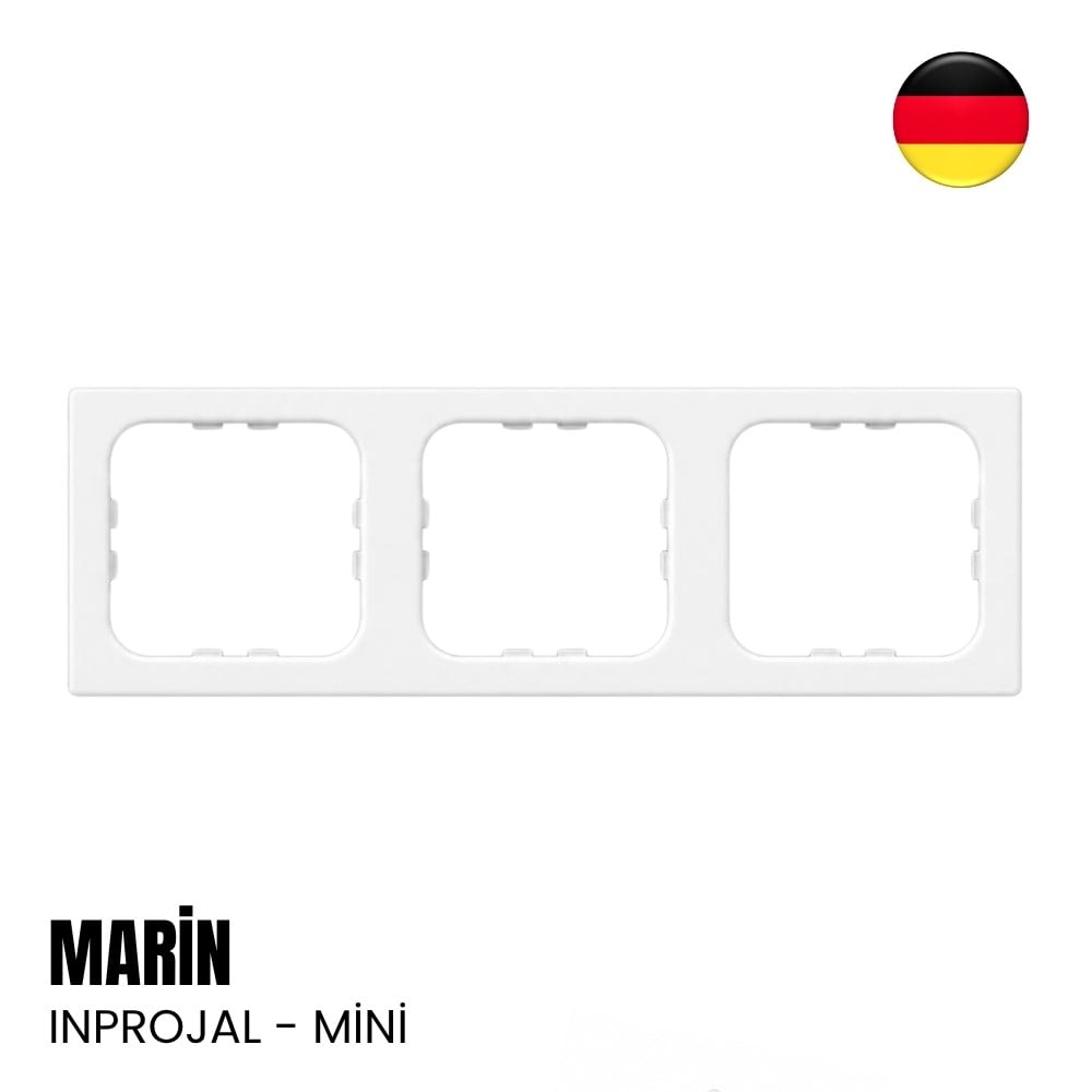 Inprojal Marin Üçlü Çerçeve - Mini (Tekne, Yat, Karavan) - Beyaz - Tekne & Yat Malzemeleri, Tekne ve Yat AksesuarlarıAnahtar, Priz, SöketInprojalInprojal Marin Üçlü Çerçeve - Mini (Tekne, Yat, Karavan) - Beyaz