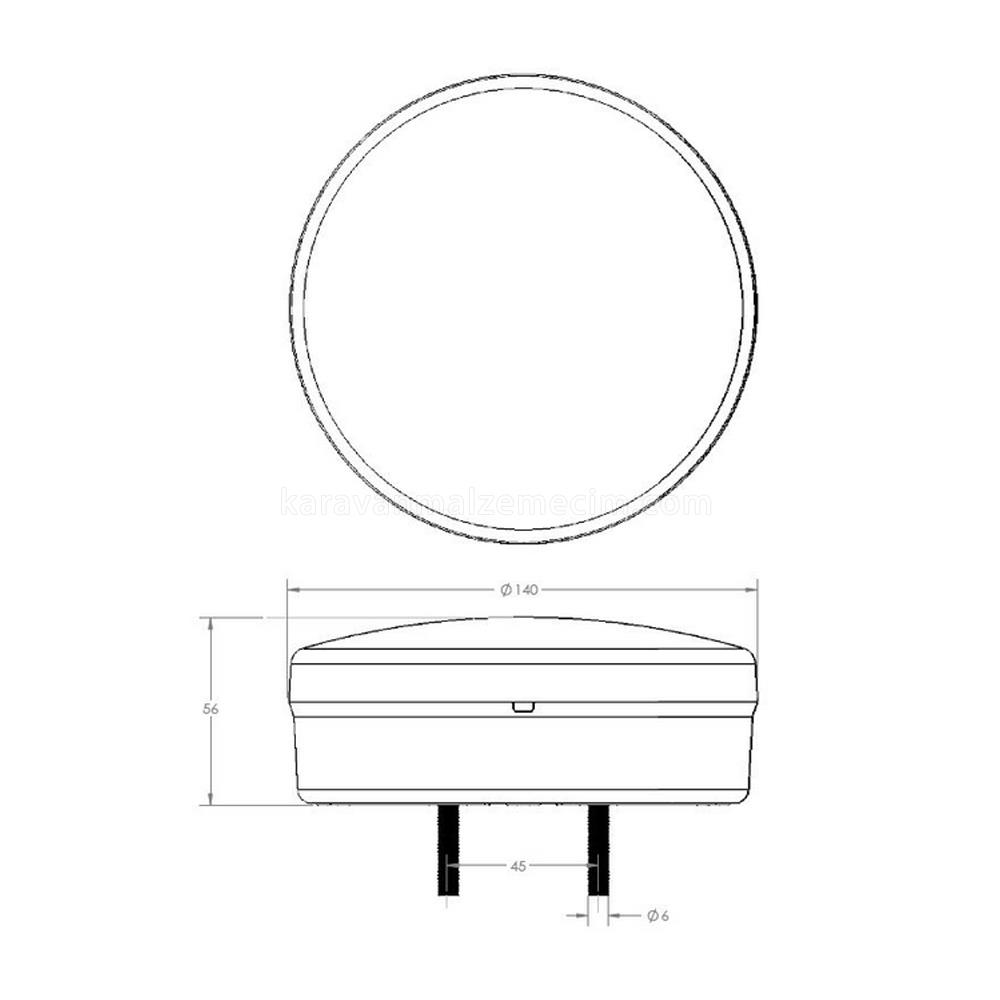 Karavan Stop Lambası Neon Led Hamburger 12v