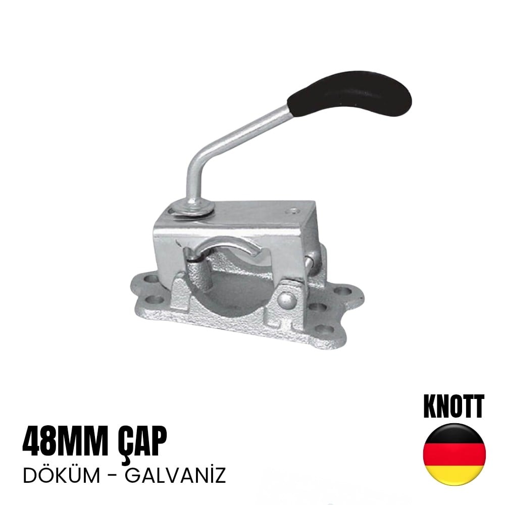 Knott Destek Tekeri Bağlama Kelepçesi 48mm Döküm - Galvaniz - Karavan Malzemeleri, Karavan EkipmanlarıDestek TekerleriKnottKnott Destek Tekeri Bağlama Kelepçesi 48mm Döküm - Galvaniz