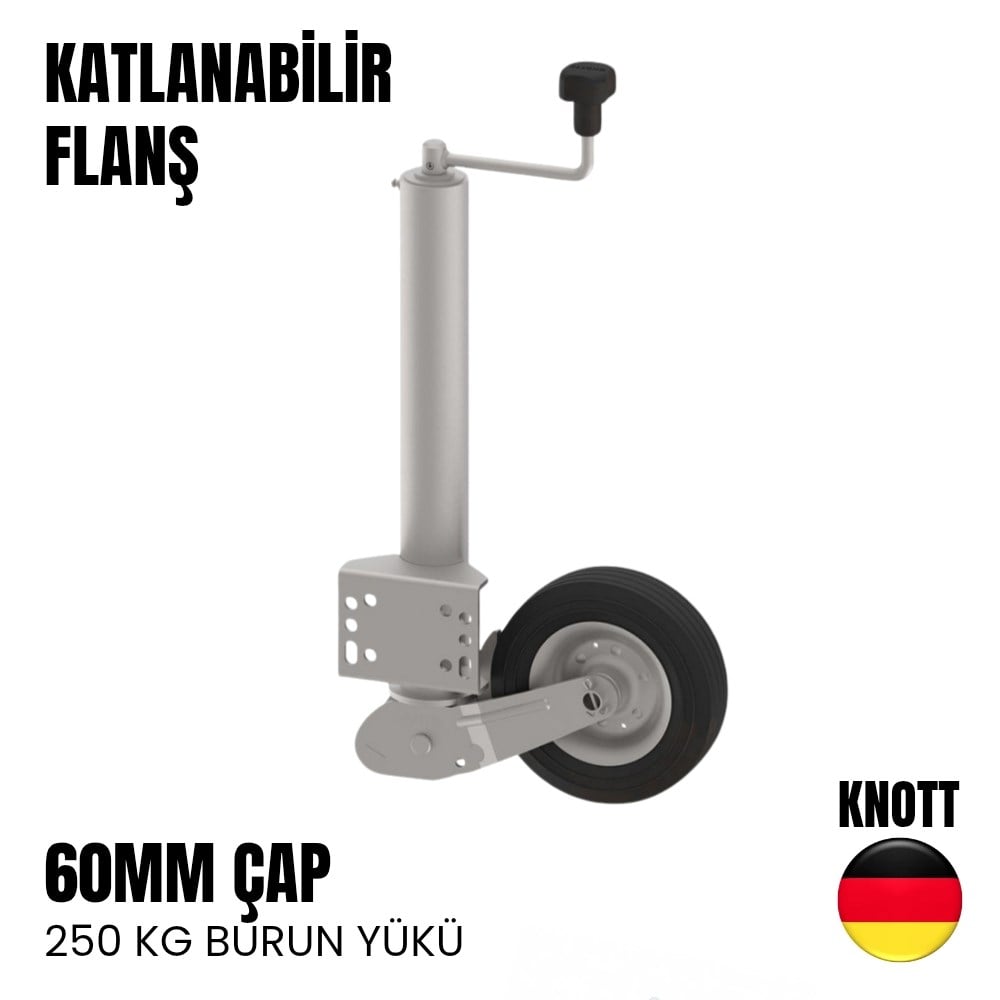 Knott Destek Tekeri Pilot Teker 250 Kg 60mm - Katlanabilir Flanşlı - Karavan Malzemeleri, Karavan EkipmanlarıDestek TekerleriKnottKnott Destek Tekeri Pilot Teker 250 Kg 60mm - Katlanabilir Flanşlı