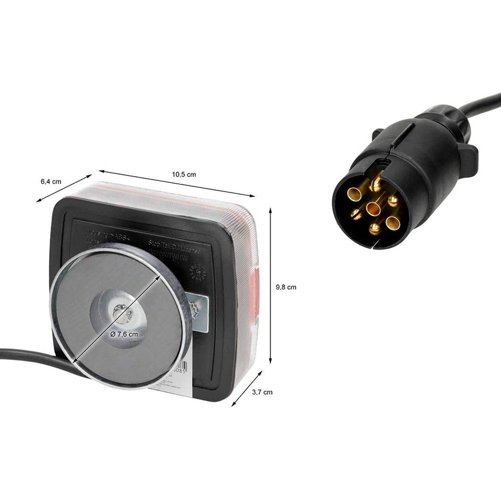 Led Römork Stop Lambası 7 Pin Set Mıknatıslı 10 Metre - 12v - Karavan Malzemeleri, Karavan EkipmanlarıStop LambalarıSHUIVANLed Römork Stop Lambası 7 Pin Set Mıknatıslı 10 Metre - 12v