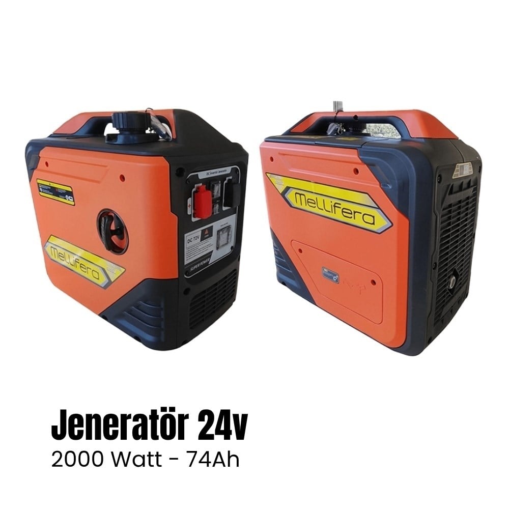 Mellifera DC 24v Jeneratör Ultra Sessiz Benzinli İpli Kumandalı - 2000W 74Ah - Karavan Malzemeleri, Karavan EkipmanlarıTaşınabilir Güç İstasyonlarıMelliferaMellifera DC 24v Jeneratör Ultra Sessiz Benzinli İpli Kumandalı - 2000W 74Ah
