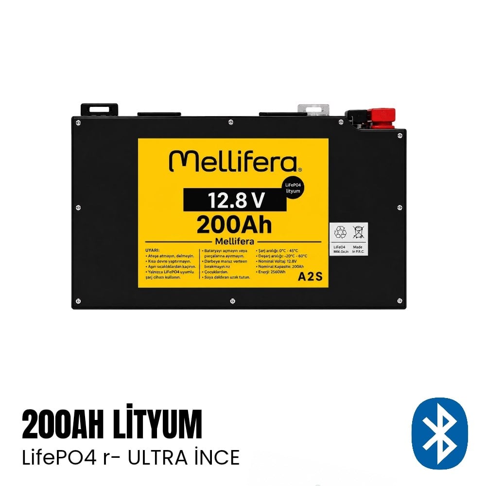 Mellifera Lityum Akü 200Ah LifePO4 12.8v - Ultra Slim - Karavan Malzemeleri, Karavan EkipmanlarıLityum AkülerMelliferaMellifera Lityum Akü 200Ah LifePO4 12.8v - Ultra Slim