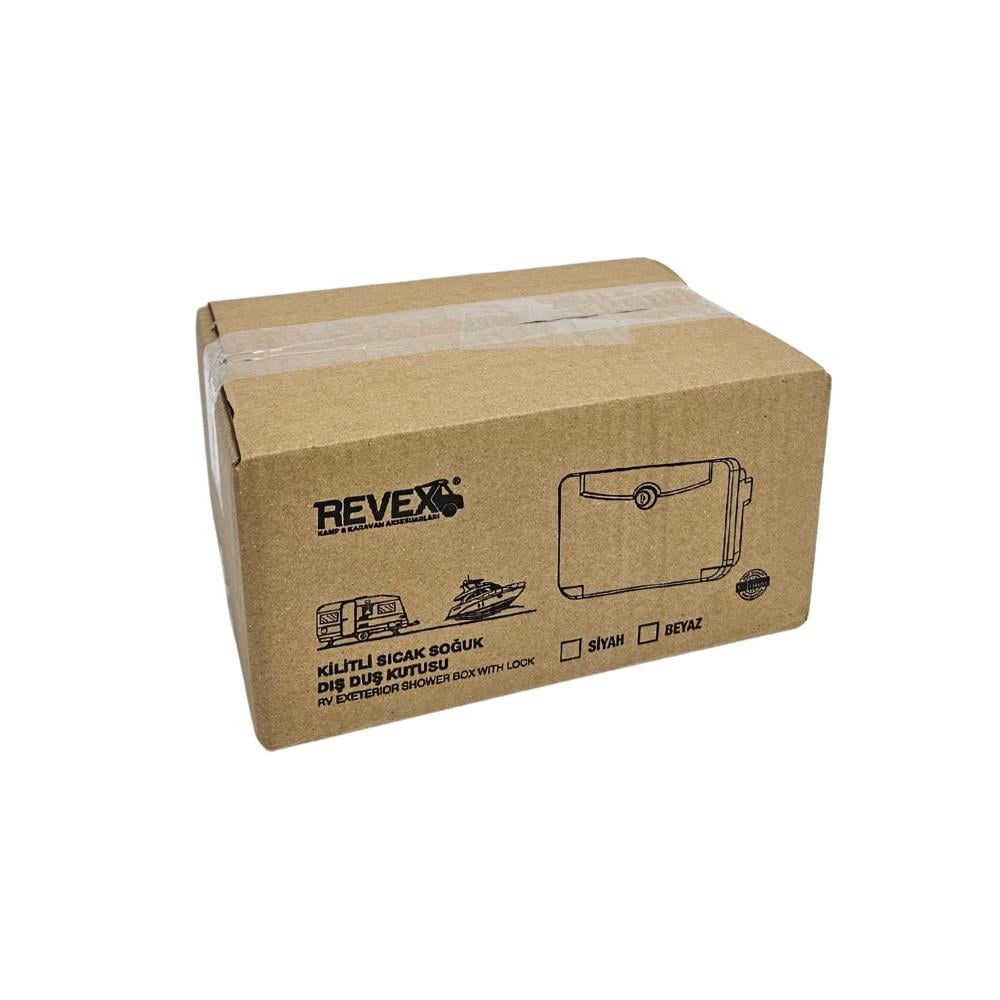 Revex Dış Duş Kutusu Sıcak / Soğuk Anahtarlı Kilitli - Beyaz - Karavan Malzemeleri, Karavan EkipmanlarıDış DuşlarRevexRevex Dış Duş Kutusu Sıcak / Soğuk Anahtarlı Kilitli - Beyaz