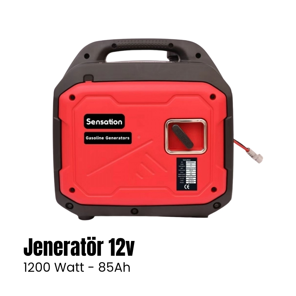 Sensation DC 12v Jeneratör 4 Zamanlı Benzinli - 1200W 85Ah - Karavan Malzemeleri, Karavan EkipmanlarıAnahtarlar, Prizler & SöketlerSensationSensation DC 12v Jeneratör 4 Zamanlı Benzinli - 1200W 85Ah