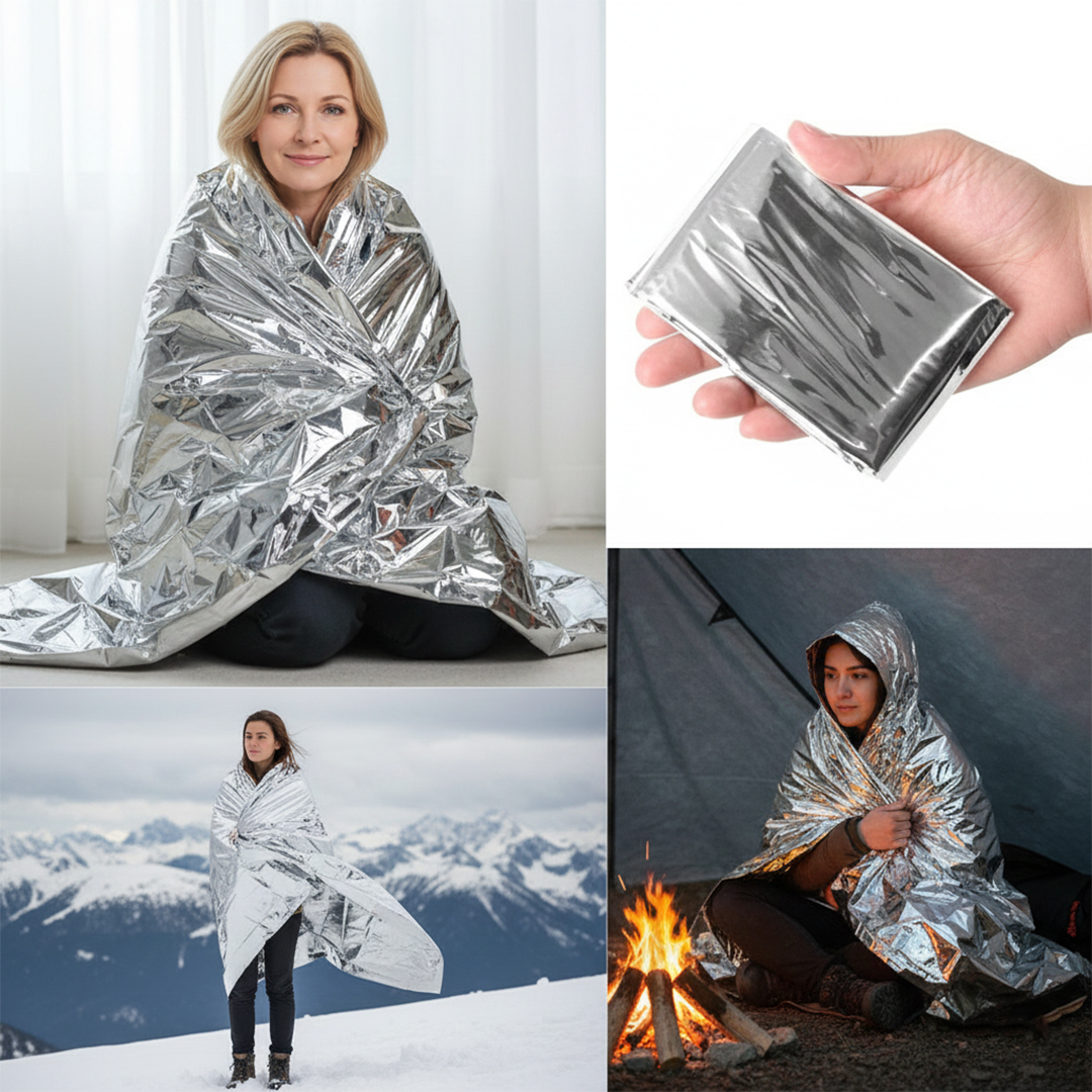 SHUIVAN Acil Durum Battaniyesi Çift Taraflı 130X210cm - Gümüş - Karavan Malzemeleri, Karavan EkipmanlarıKamp AksesuarlarıSHUIVANSHUIVAN Acil Durum Battaniyesi Çift Taraflı 130X210cm- Gümüş