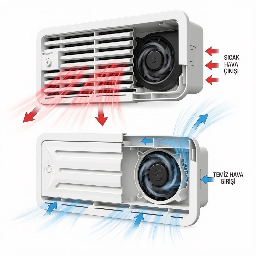 SHUIVAN Buzdolabı Havalandırma Menfezi 12v Fanlı Kış Kapaklı 48x18,5cm - Beyaz - 12v - Karavan Malzemeleri, Karavan EkipmanlarıMenfezlerSHUIVANSHUIVAN Buzdolabı Havalandırma Menfezi 12v Fanlı Kış Kapaklı 48x18,5cm - Beyaz - 12v