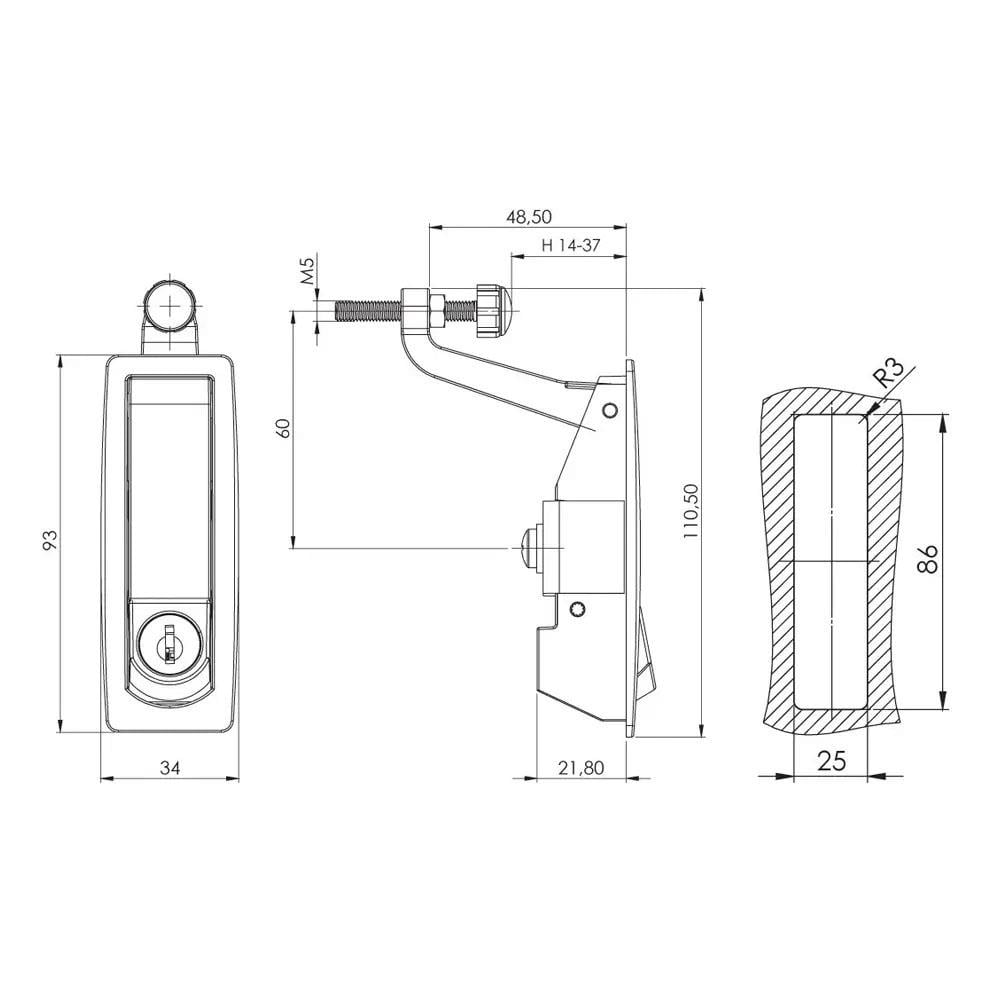SHUIVAN Karavan Bagaj Kilidi Sıkıştırmalı Düz Tip - Karavan Malzemeleri, Karavan EkipmanlarıKapı KilitleriSHUIVAN SHUIVAN Karavan Bagaj Kilidi Sıkıştırmalı Düz Tip