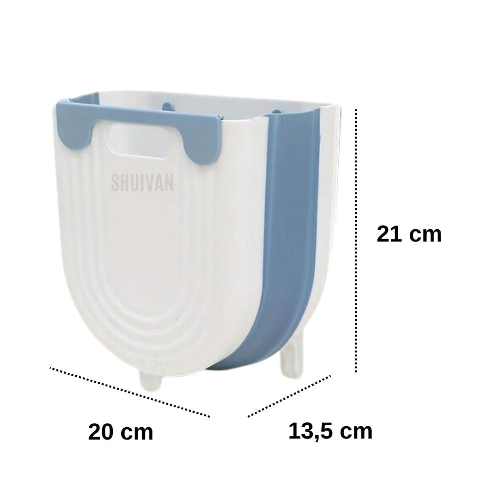 SHUIVAN Karavan Çöp Kovası 9 Litre Katlanır Tezgahaltı Tip - Beyaz Mavi - Karavan Malzemeleri, Karavan EkipmanlarıEşya DüzenleyicilerSHUIVANSHUIVAN Karavan Çöp Kovası 9 Litre Katlanır Tezgahaltı Tip - Beyaz Mavi
