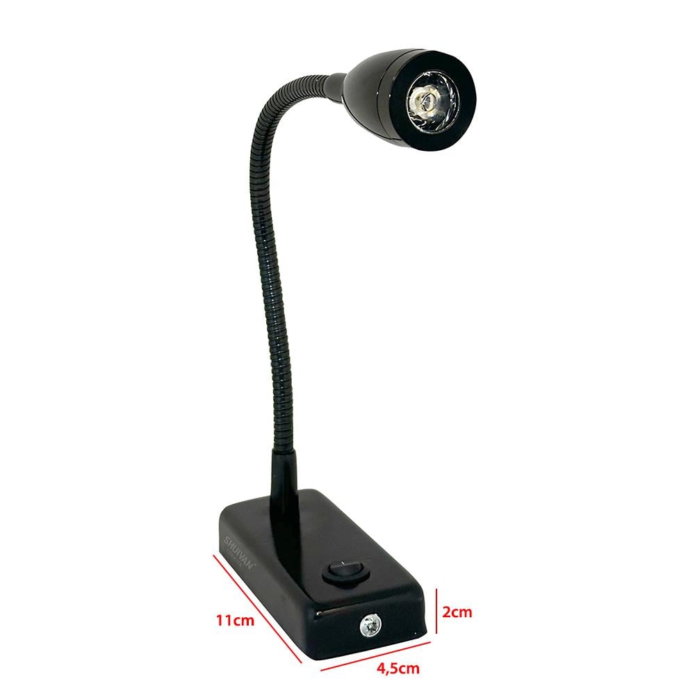 SHUIVAN Led Okuma Lambası Günışığı 12v 3w Anahtarlı - Siyah - Karavan Malzemeleri, Karavan Ekipmanlarıİç AydınlatmaSHUIVANSHUIVAN Led Okuma Lambası Günışığı 12v 3w Anahtarlı - Siyah