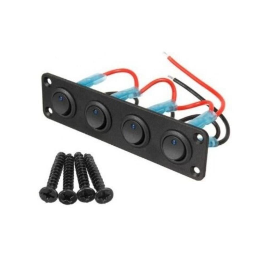 SHUIVAN On-Off Anahtarlı Switch Panel 4'lü Mavi Işık - Karavan Malzemeleri, Karavan EkipmanlarıSwitch PanellerSHUIVANSHUIVAN On-Off Anahtarlı Switch Panel 4'lü Mavi Işık