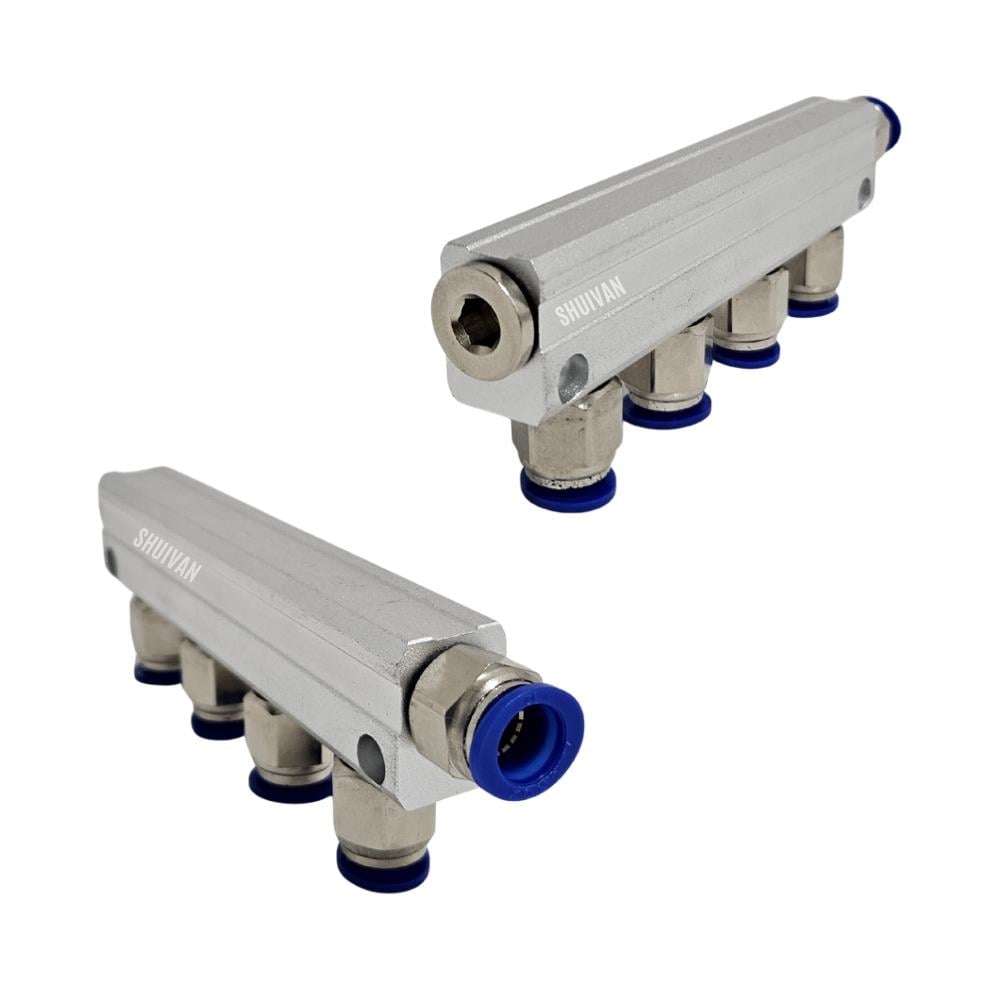 SHUIVAN Pnömatik 4'lü Kollektör Su Dağıtıcı 3/8