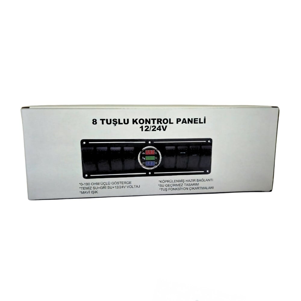 SHUIVAN Switch Panel 6'lı Dijital Seviye + Voltmetre Kombine Sigorta Paneli - Karavan Malzemeleri, Karavan EkipmanlarıSwitch PanellerSHUIVANSHUIVAN Switch Panel 8'li Dijital Seviye + Voltmetre Kombine Sigorta Paneli