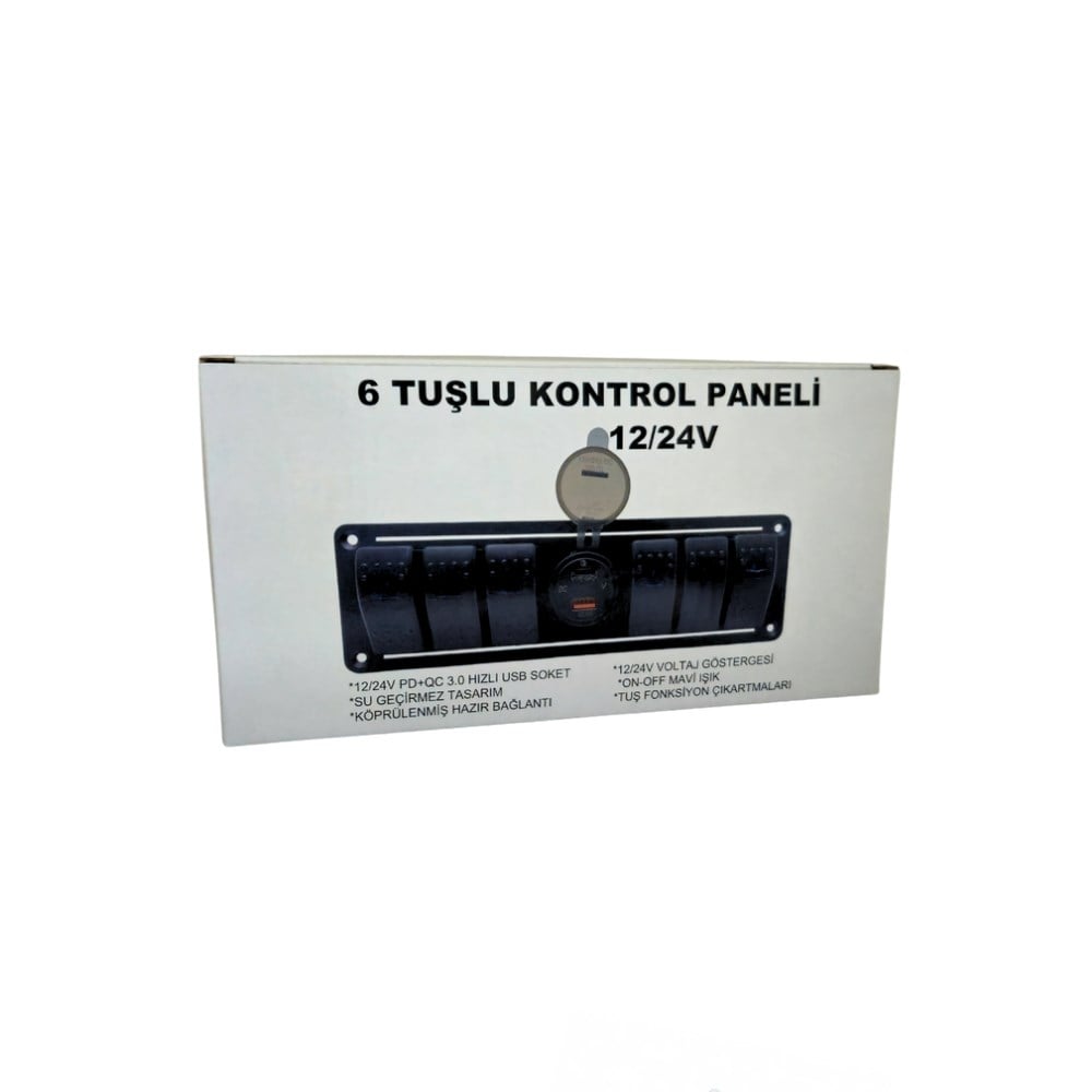 SHUIVAN Switch Panel 6'lı USB QC 3.0 PD Voltmetre Kombine Sigorta Paneli - Karavan Malzemeleri, Karavan EkipmanlarıSwitch PanellerSHUIVANSHUIVAN Switch Panel 6'lı USB QC 3.0 PD Voltmetre Kombine Sigorta Paneli