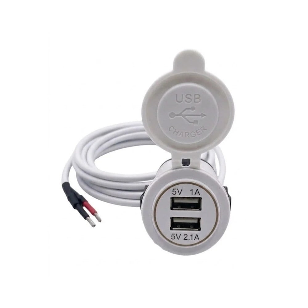 SHUIVAN USB Söket İkili USB Girişi 12v/24v Marin Tip - Beyaz - Karavan Malzemeleri, Karavan EkipmanlarıEnerji Portları & SöketlerSHUIVANSHUIVAN USB Söket İkili USB Girişi 12v/24v Marin Tip - Beyaz