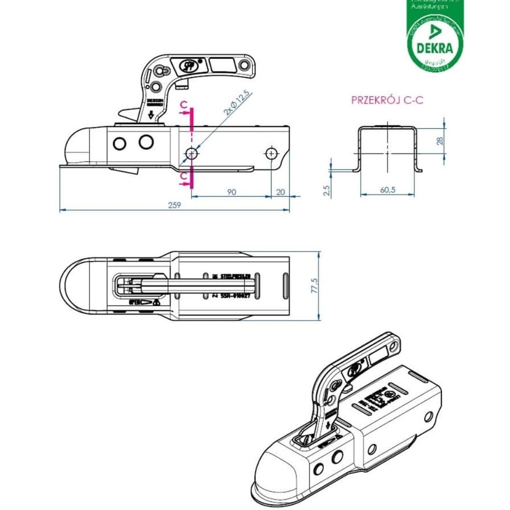 SPP Frensiz Kaplin 60mm Dörtköşe 750 kg - Kare Tip - Karavan Malzemeleri, Karavan EkipmanlarıKaplin KilitleriKaravanMalzemecimFrensiz Kaplin 60mm Dörtköşe 750 kg - Kare Tip