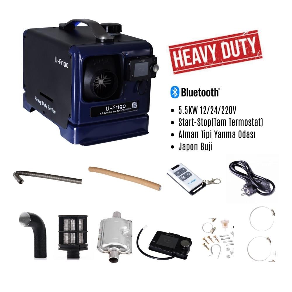 U-Frigo 5.5kw Portatif Dizel Ortam Isıtıcı Bluetooth Start/Stop - 12v/24v/220v - Karavan Malzemeleri, Karavan EkipmanlarıOrtam IsıtıcılarU-FrigoU-Frigo 5.5kw Portatif Dizel Ortam Isıtıcı Bluetooth Start/Stop - 12v/24v/220v