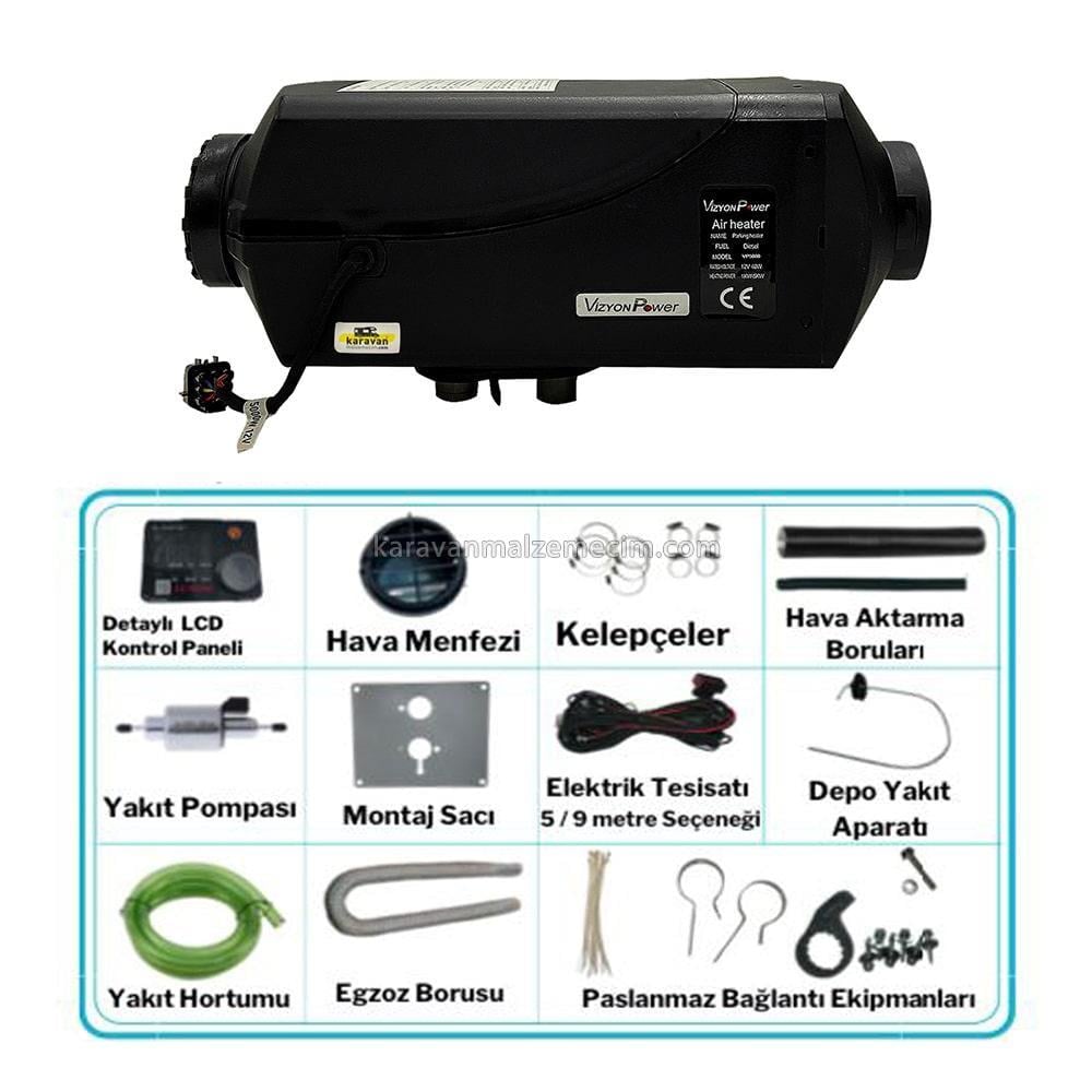 VizyonPower 5kw Webasto Tipi Dizel Ortam Isıtıcı - 12v