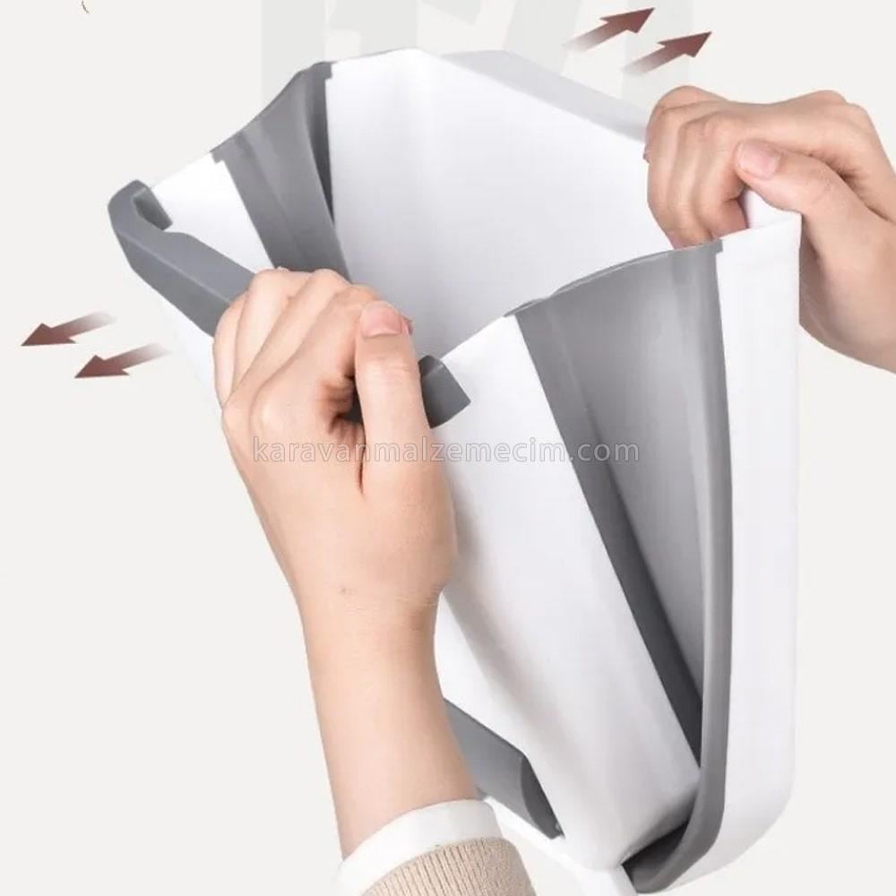 WSC Karavan Çöp Kovası 7 Litre Katlanır Tezgahaltı Tip - Beyaz