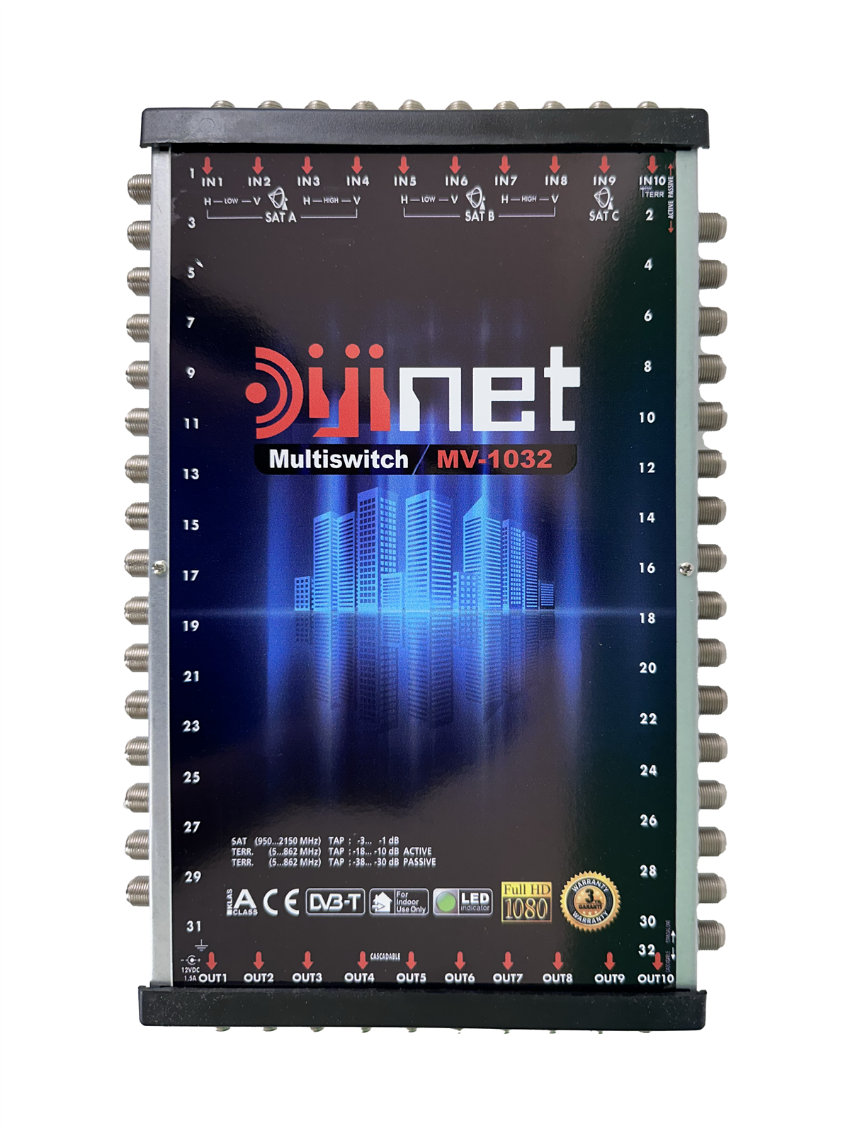 DİJİNET AD-1008 10X32 ÇIKIŞ, DİSEQC 2.0 TV, MultiSwitch GEÇİŞLİ / SONLU