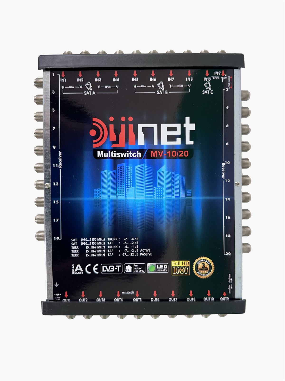 DİJİNET AD-1020 10X20 ÇIKIŞ, DİSEQC 2.0 TV, MultiSwitch GEÇİŞLİ / SONLU