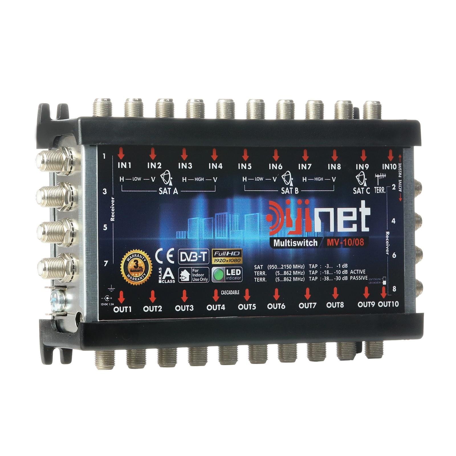 DİJİNET DJMS-10/08 10X8 ÇIKIŞ, DİSEQC 2.0 TV, MultiSwitch GEÇİŞLİ / SONLU