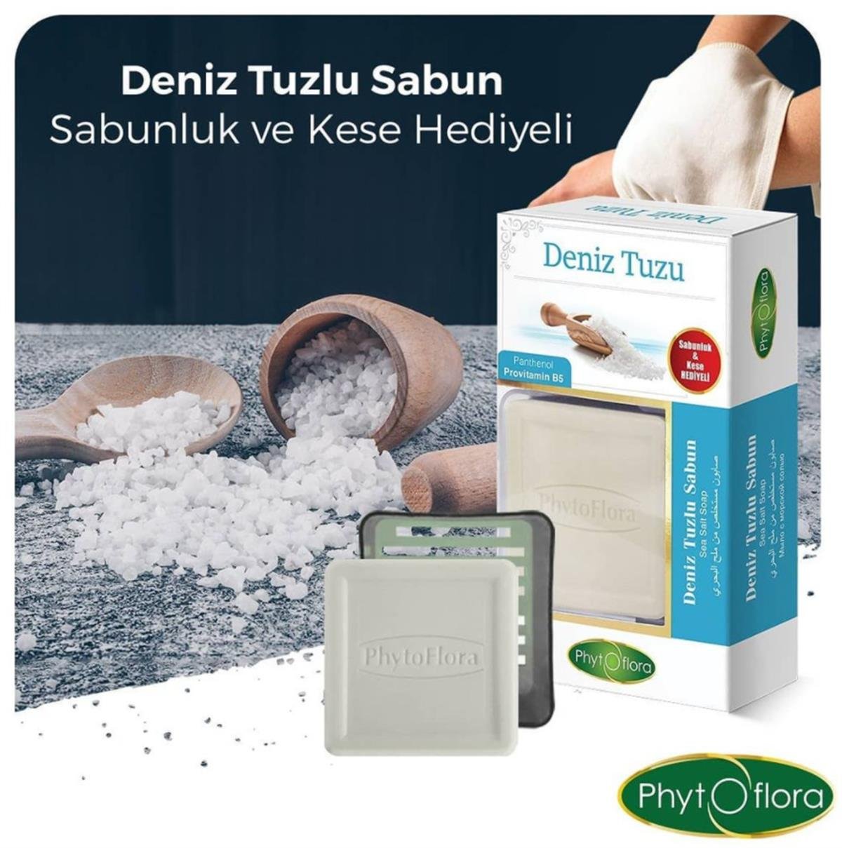 Deniz Tuzlu Sabun Kese ve Sabunluk Hediyeli