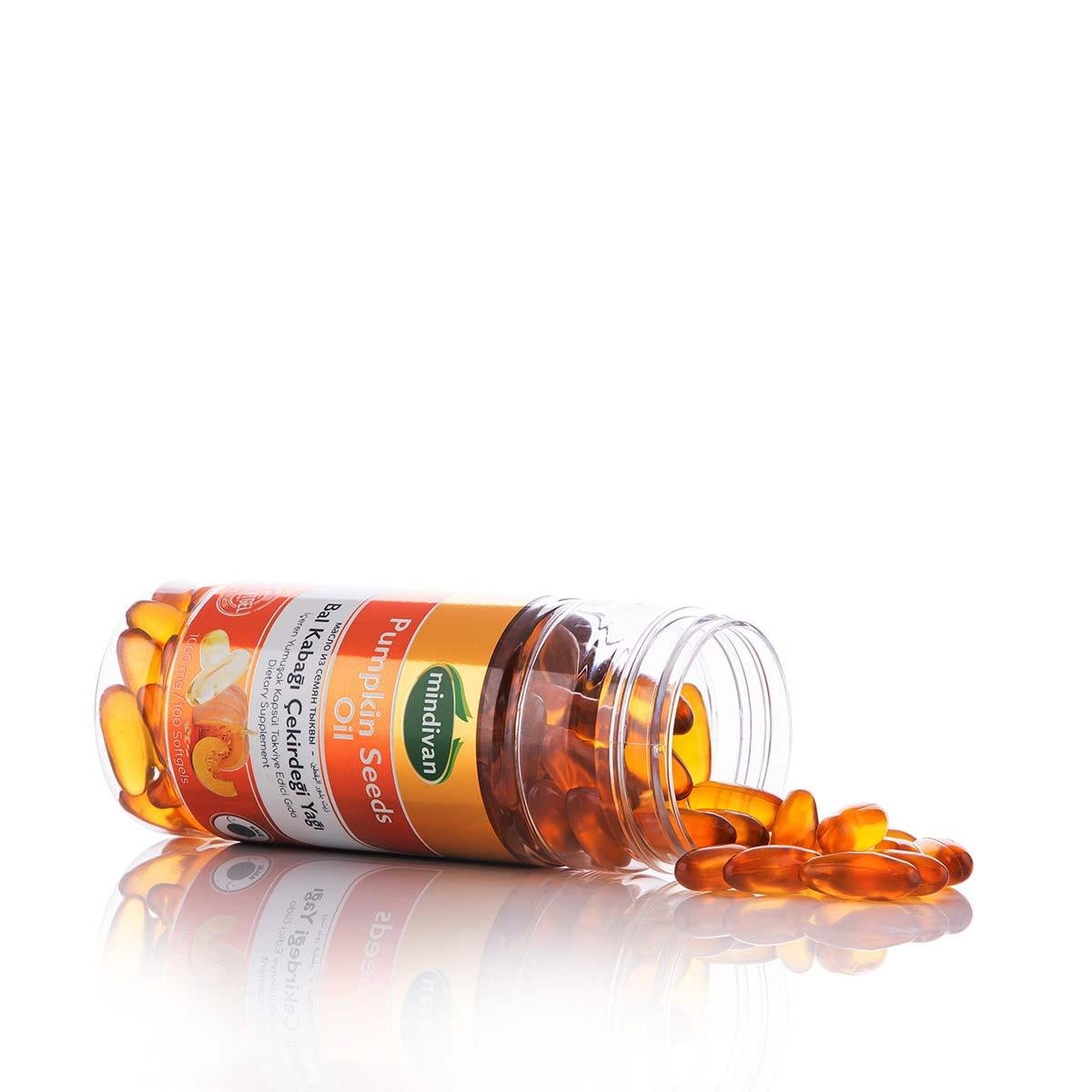 Mindivan Bal Kabağı Çekirdeği Yağı SoftJel 1000 Mg 100 Kapsül
