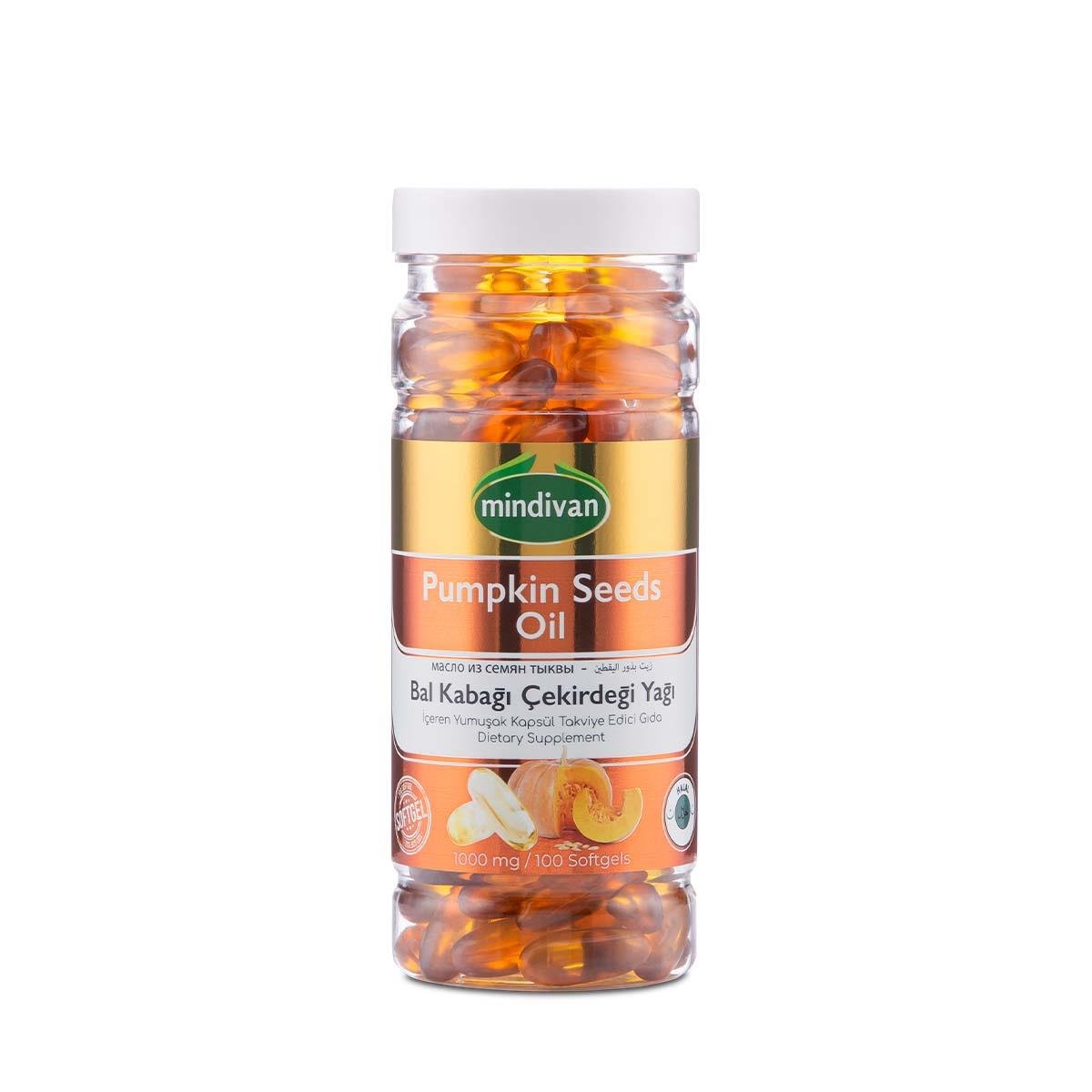 Mindivan Bal Kabağı Çekirdeği Yağı SoftJel 1000 Mg 100 Kapsül