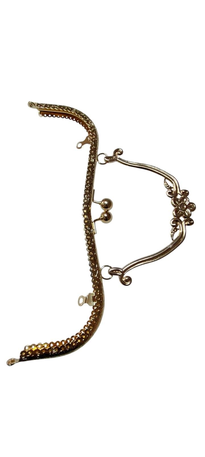  Çanta Klips Saplı Papatya 25 Cm Altın