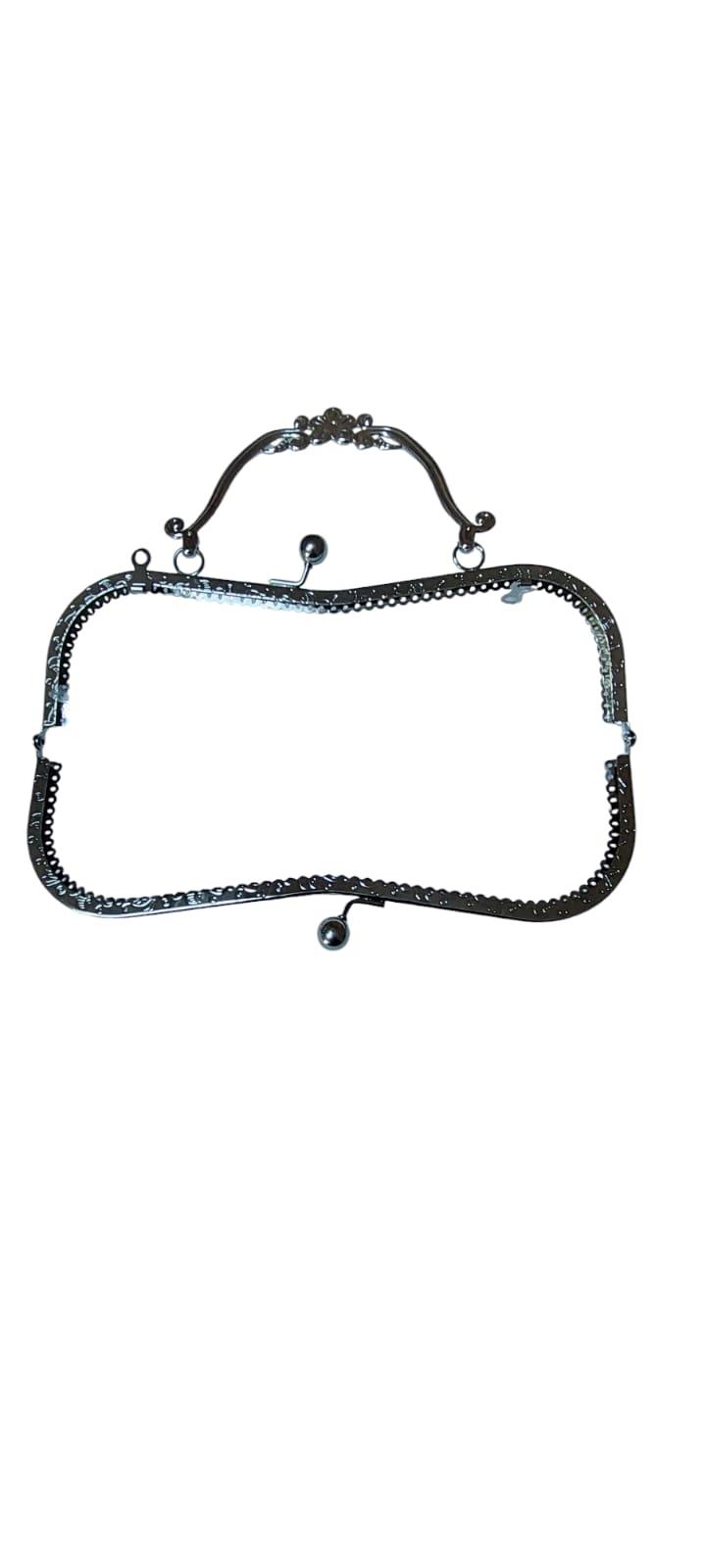  Çanta Klips Saplı Papatya 25 cm Gümüş