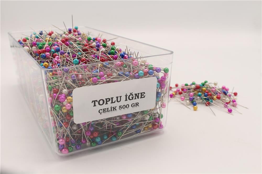 500 Gr Başlı Toplu İğne - STD Renkli