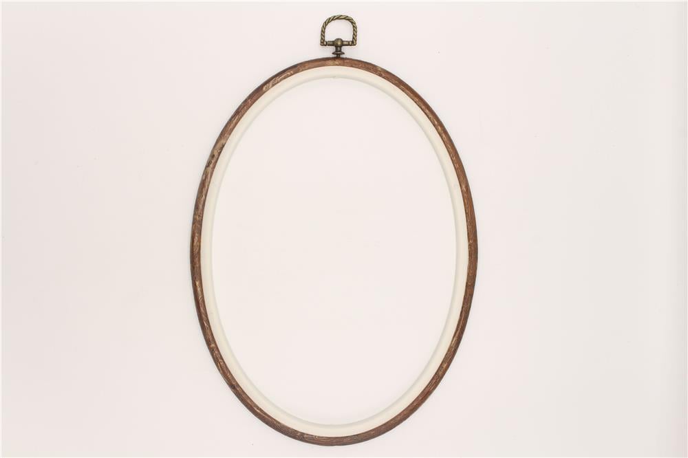 Ahşap Görünümlü Pano Kasnaklar Oval No:4 - 295 mm Kahverengi