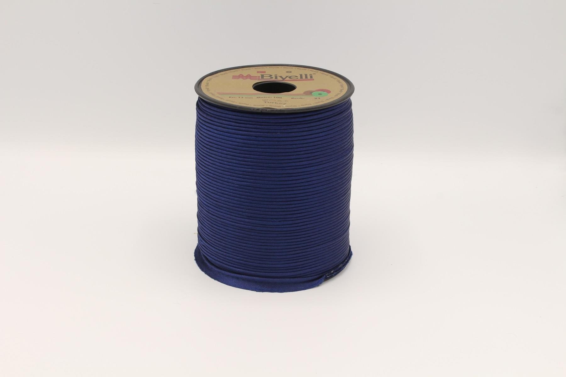 Biyelli Saten İpli Biye Lacivert